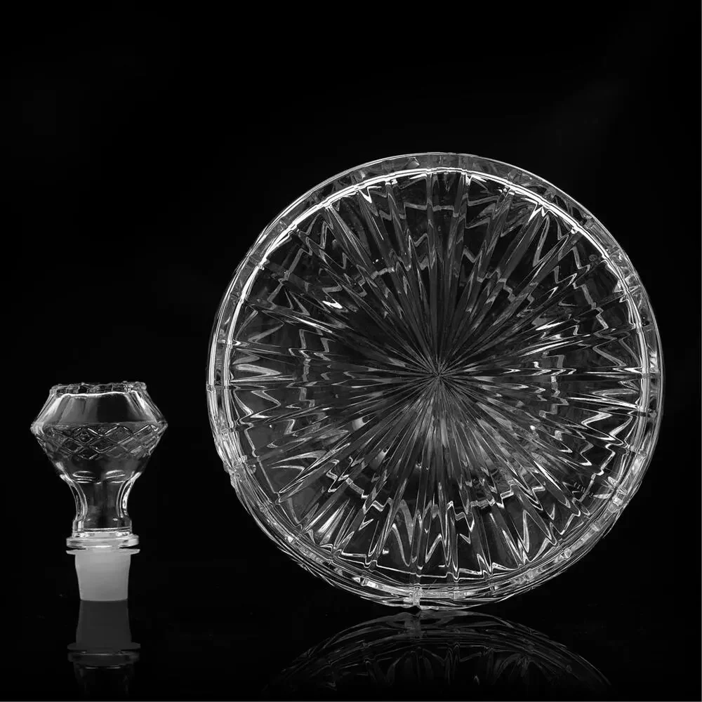 Vintage Towle Riviera Crystal Ship's Decanter w/ Stopper Cut Glass Liquor Carafe